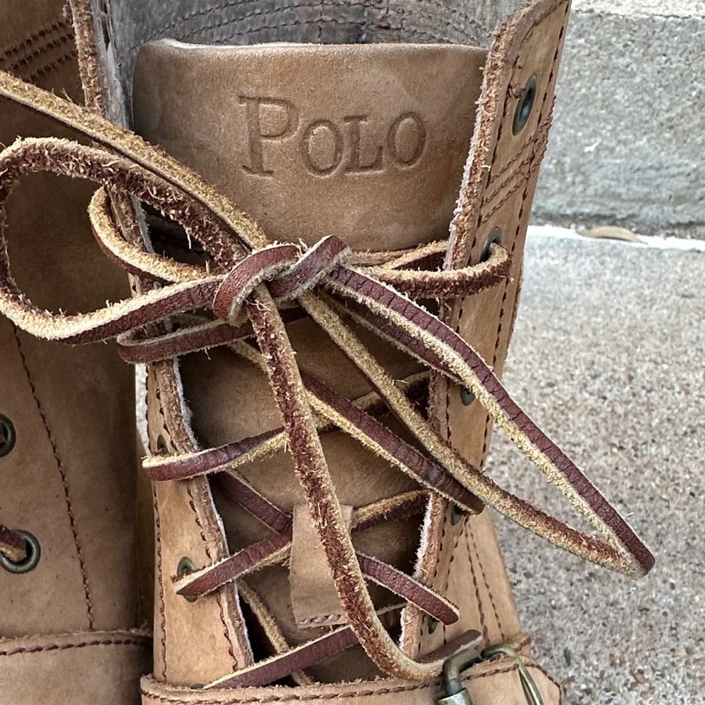 Polo by Ralph Lauren Ranger Tan Leather Men's Boots 9.5 D - Picture 6 of 11